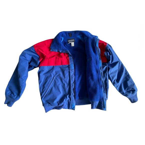 VTG Lands End GORE-TEX Jacket Men's Size Large L Blue Red Blanket Lined - Picture 1 of 9